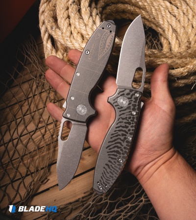 Demko Knives Shark-A-Tac Shark-Lock Knife Tiger Shark Titanium (3.5" SW)